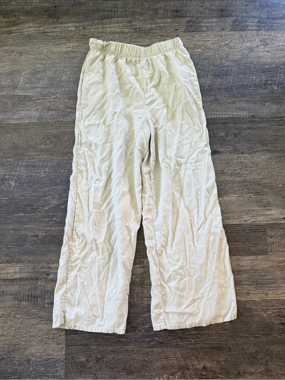 Light Cream Wide-Leg Women's Pants - Relaxed Fit